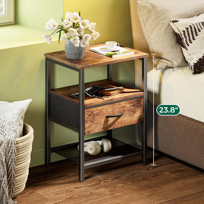 Bedside With Fabric Drawer