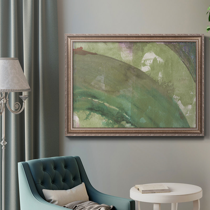 Serene Green II - peinture sur toile encadrée, H 18 po x l 27 po x P 2,5 po