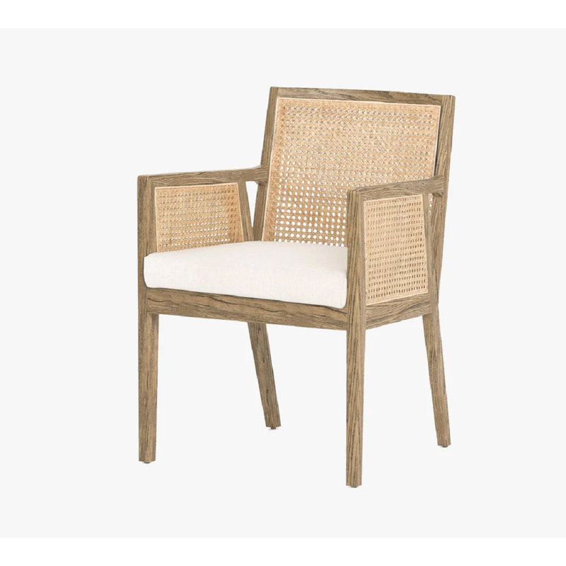 Chaise avec accoudoirs Antony, Bois jaune clair