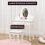 Ensemble de coiffeuse pour enfants avec miroir et tabouret réglables, ensemble de coiffeuse pour tout-petits en bois avec tiroirs, coiffeuse de maquillage pour petites filles-663695839