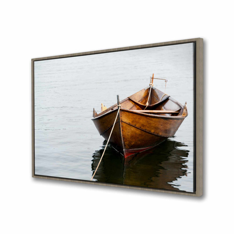 Chaloupe sur l'eau calme - Toile de chambre brune pour la décoration intérieure