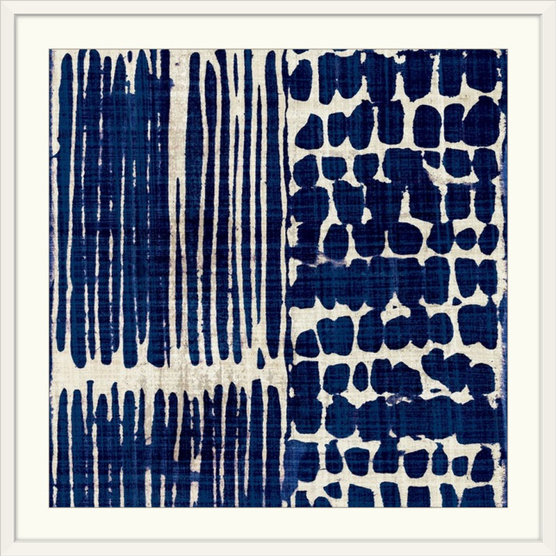 «Indigo Batik III», impression, Cadre blanc, H 20" x l 20" x P 1"