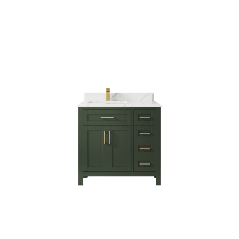 Ensemble de meuble-lavabo simple 36 po Guntmar, Calacatta Laza