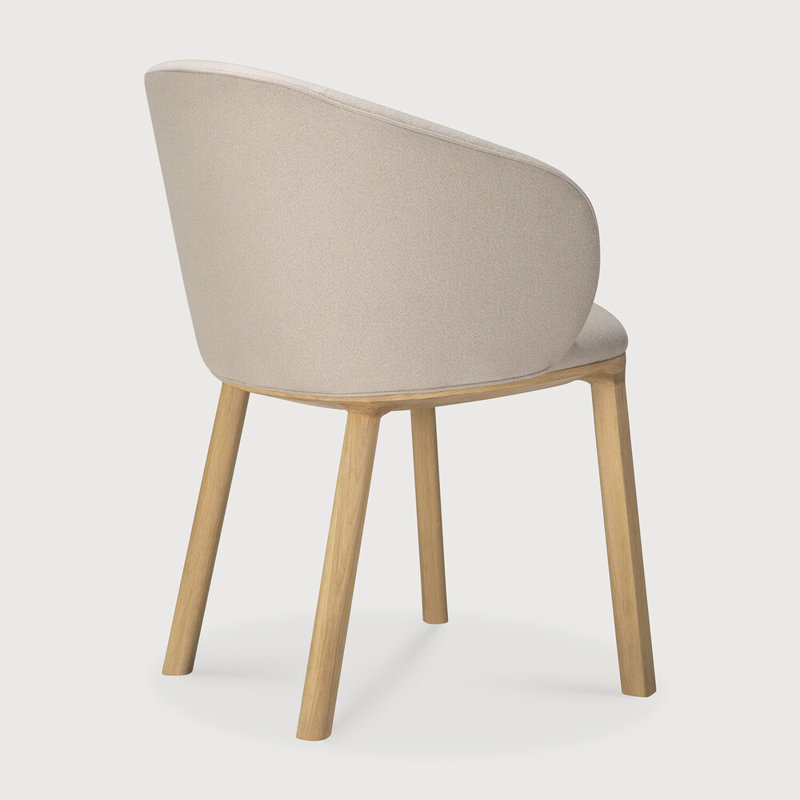 Unda dining chair - varnished oak - black - Charcoal fabric 61/58/81, Salt, Oak