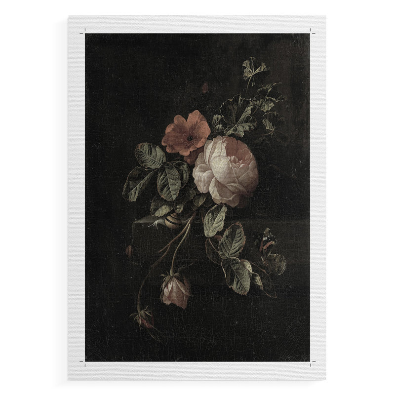 Impression florale rétro CXI - impression sur toile seulement - non encadrée, H 18 po x l 12 po