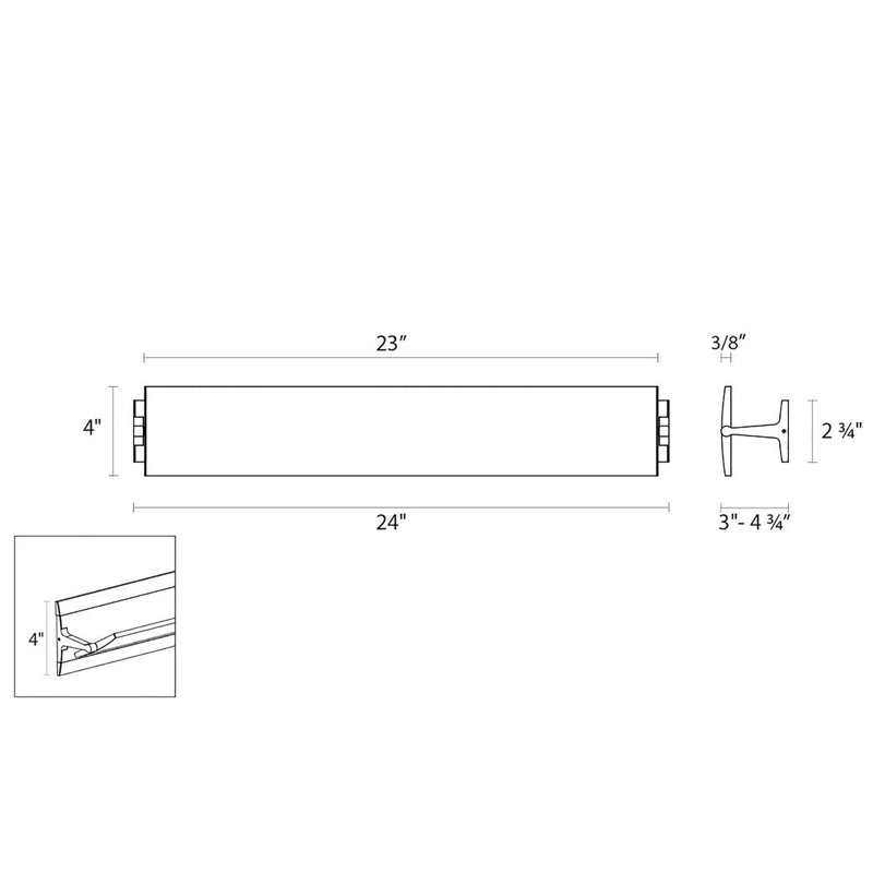 Aileron Aluminum LED Armed Sconce, 4" H x 24" W x 4.75" D, Textured White