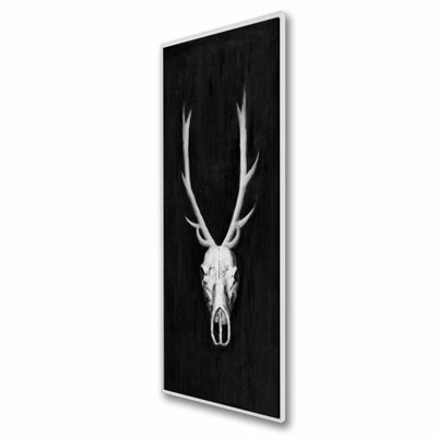 Toile crâne de cerf monochrome | Art mural Home Decor