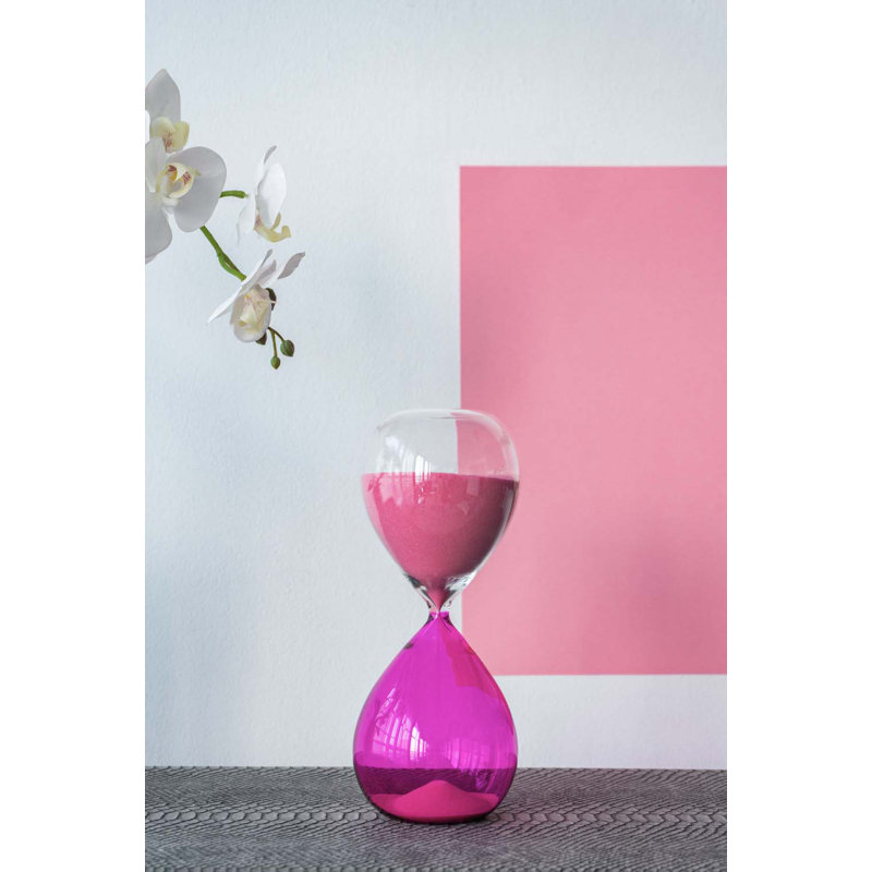 Campanella Hourglass, Rose, 9.8" H x 3.6" W x 3.6" D