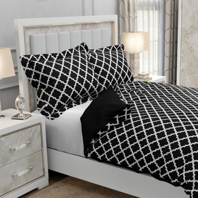  Ensemble de housse de couette de 3 pièces en microfibre douce, 1 housse de couette et 2 taies décoratives
