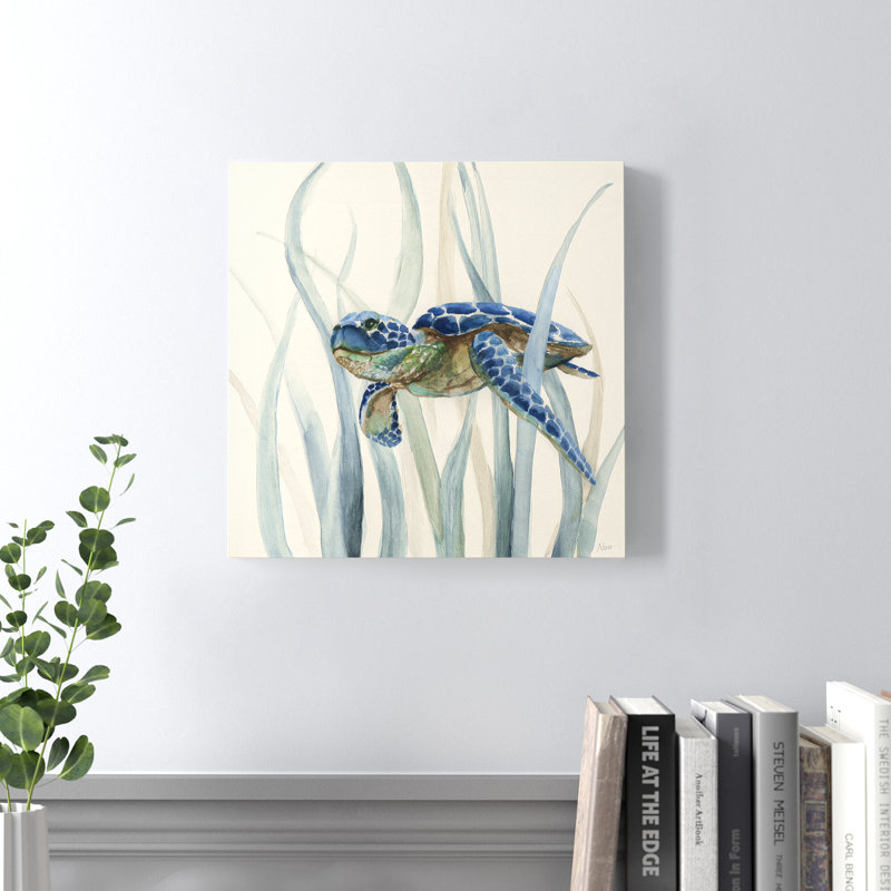 «Turtle in Seagrass II», reproduction sur toile, H 12 po x l 12 po x P 0,75 po, Toile tendue
