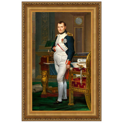«The Emperor Napoleon in His Study at the Tuileries», 1812, reproduction d'art encadrée sur toile