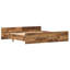 Bed Frame Set Of 2 Solid Oak Wood 200 X 200 Cm-1380198100