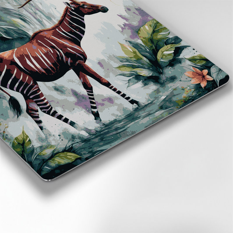 Faune, Okapi, art mural gris en métal