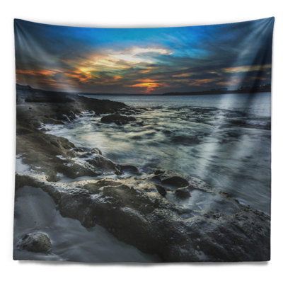 Tapisserie littoral à coucher de soleil à l’australie en mer fascinant shore shore
