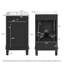 Meuble-lavabo sur pied de style français avec lavabo en céramique, caisson en bois massif et MDF, porte à fermeture douce, étagère réglable, poignées dorées rétro, finition noire pour salle d'eau