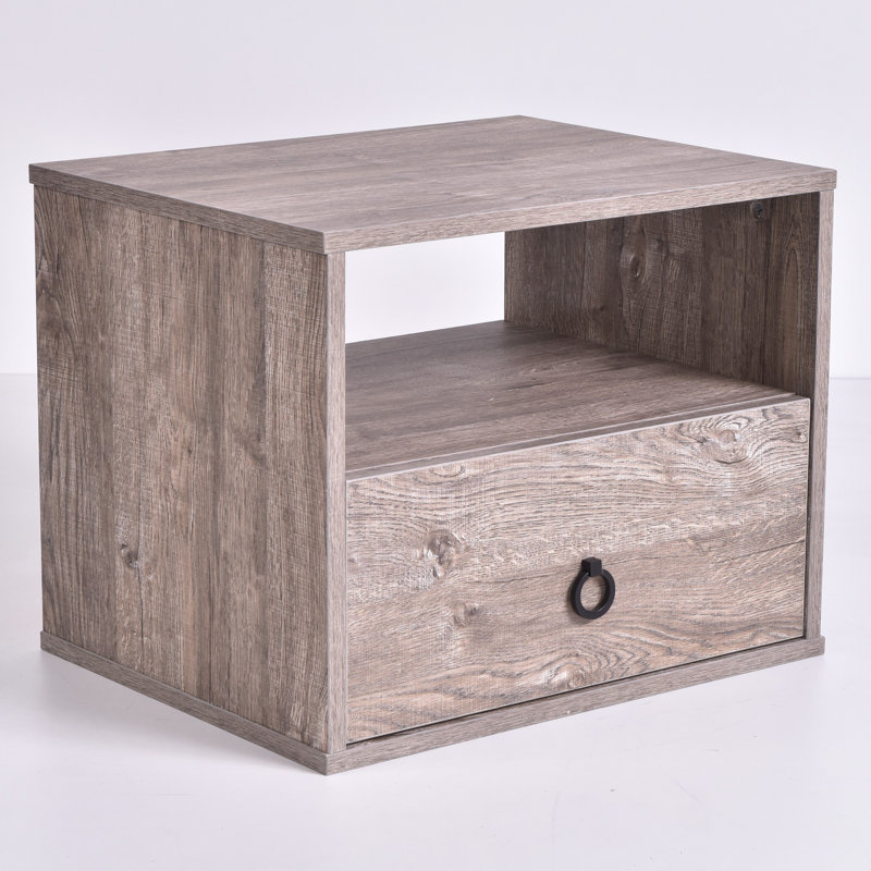 Rebbeca 50 cm W Bedside Table, Alaska Oak
