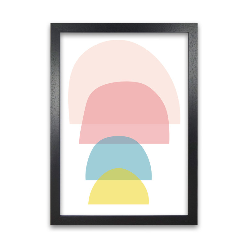 Four Coloured Half Pebbles Original - Print, Black Frame, 30cm H x 21cm W x 3cm D