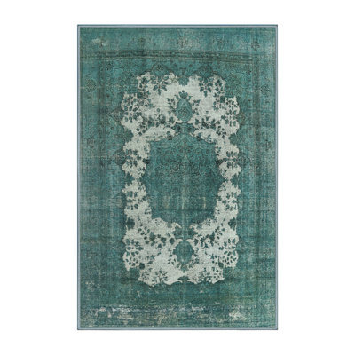 Tapis oriental vert / blanc