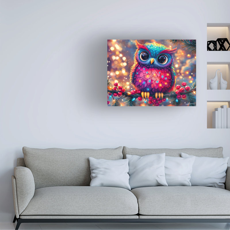 Art sur toile Shawna Stewart Christmas Hooty, H 35 po x l 47 po