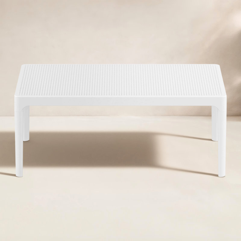 Table basse en plastique Farrah, Blanc, H 15,7 po x l 19,6 po x L 23,6 po