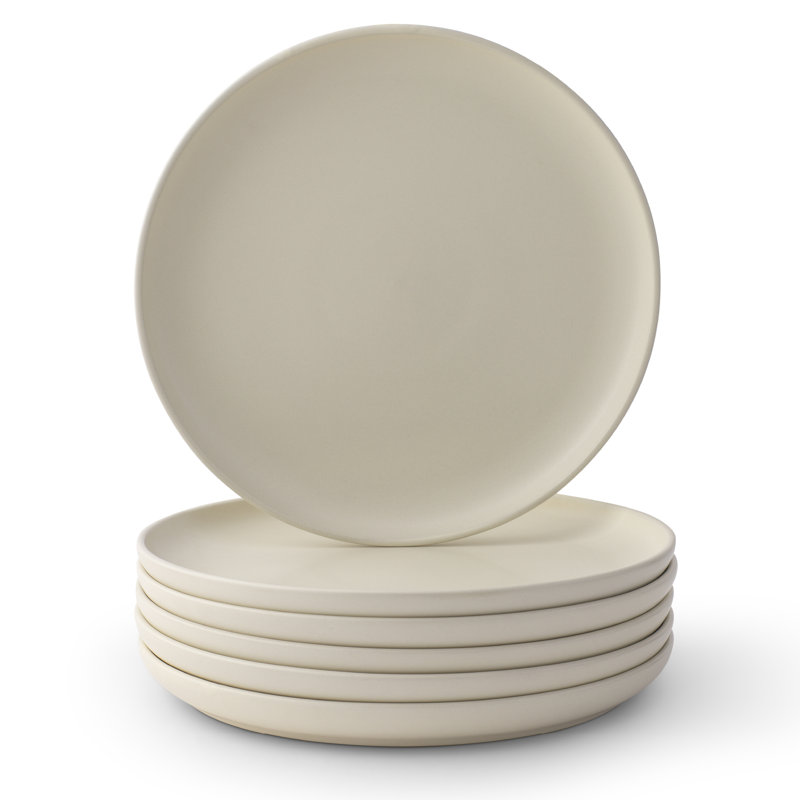 Ensemble d'assiettes en grès de 10,5 po JoyJolt Mesa, Lin mat