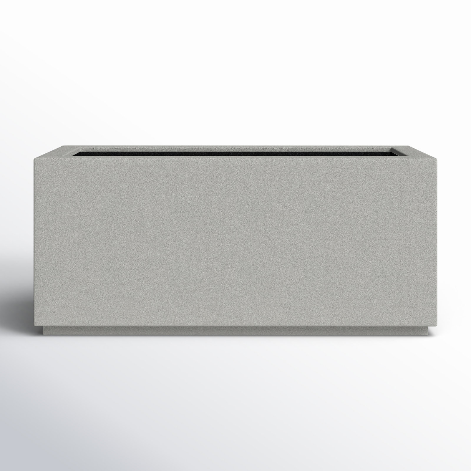 Gita Large Lightweight Outdoor 36" x 16" x 16" Trough Planter Box, Concrete Gray