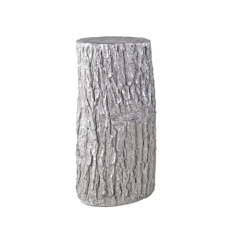 Bark Pedestal, 60" H x 19" W x 20" D, Silver