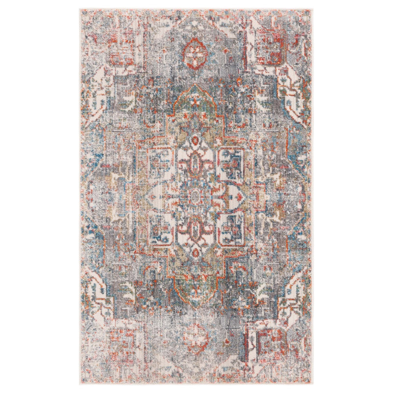 Tapis gris anthracite / olive Ehtan, Rectangle 2 pi 6 po x 4 pi