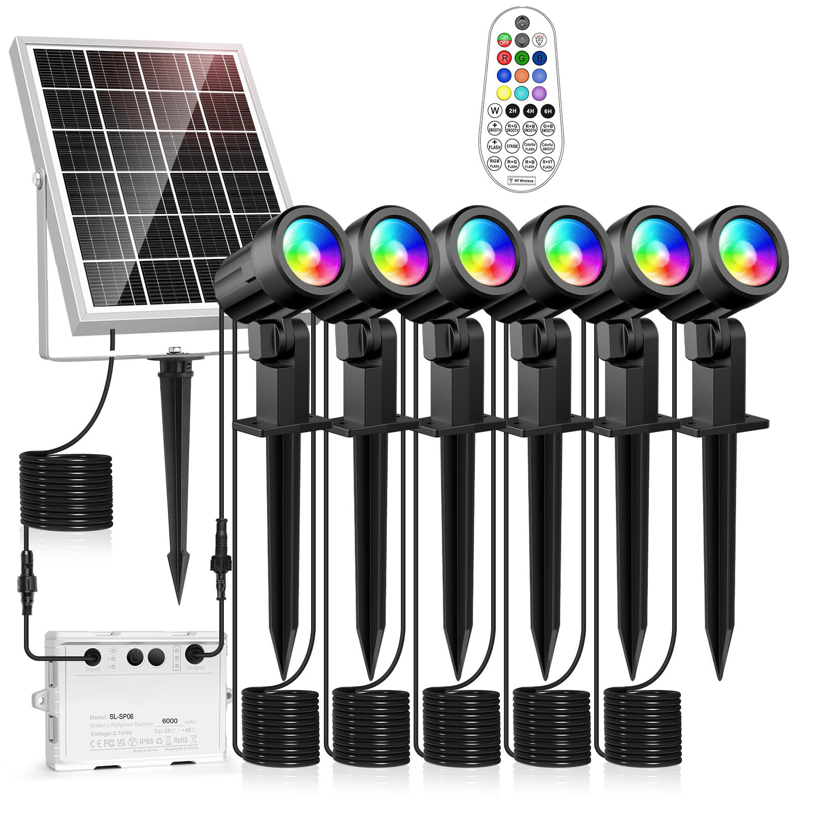 EIHUA 60W Projecteur LED RGB à télécoande 360 °, odes clignotant