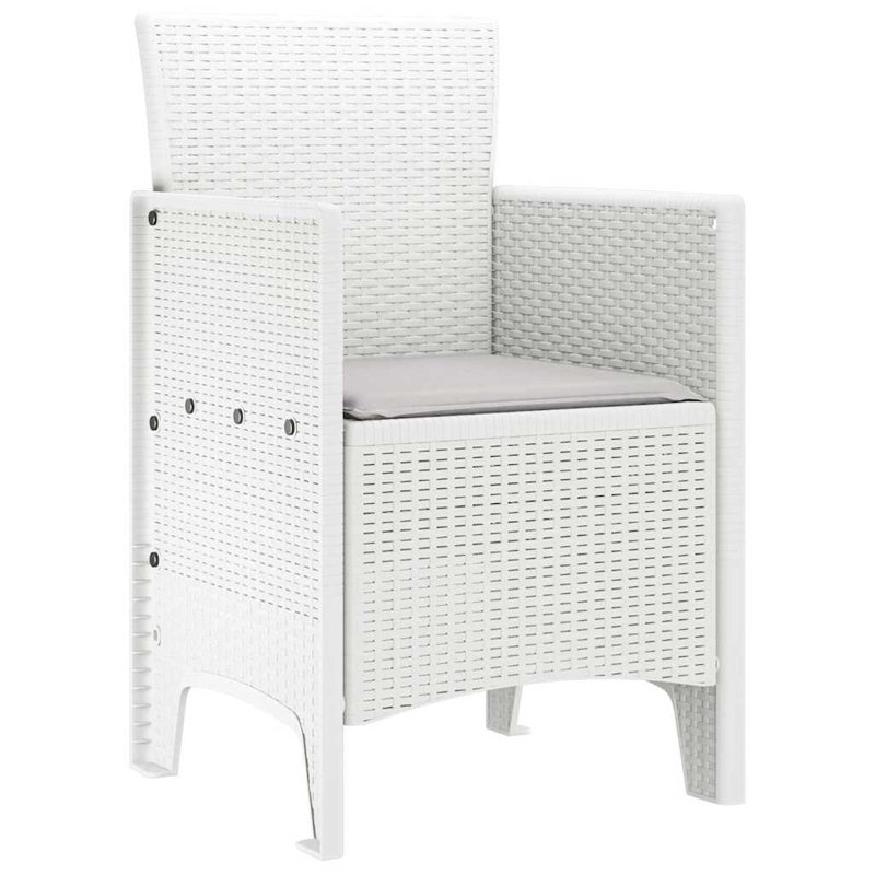 Patio Dining Side Chair, Light Grey, White
