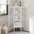 22.25" Floor Coner Cabinet With Tempered Glass Door & Storage Shelves For Bathroom, Living Room, Bedroom-226829416-234452869