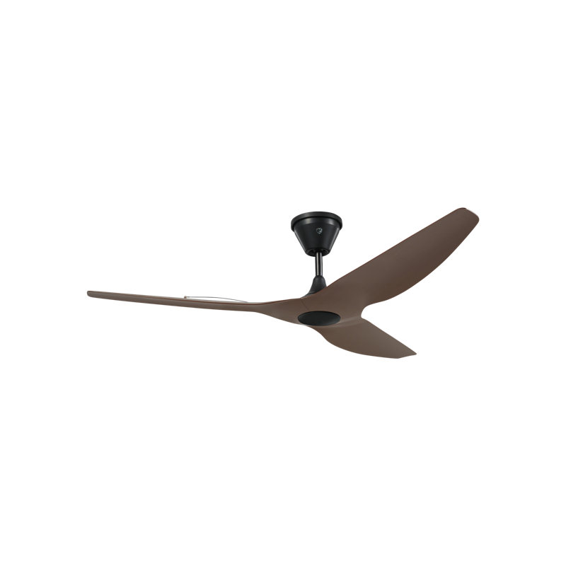 Haiku Coastal Smart LED Outdoor Downrod Ceiling Fan, Black with Black Blades, 60"