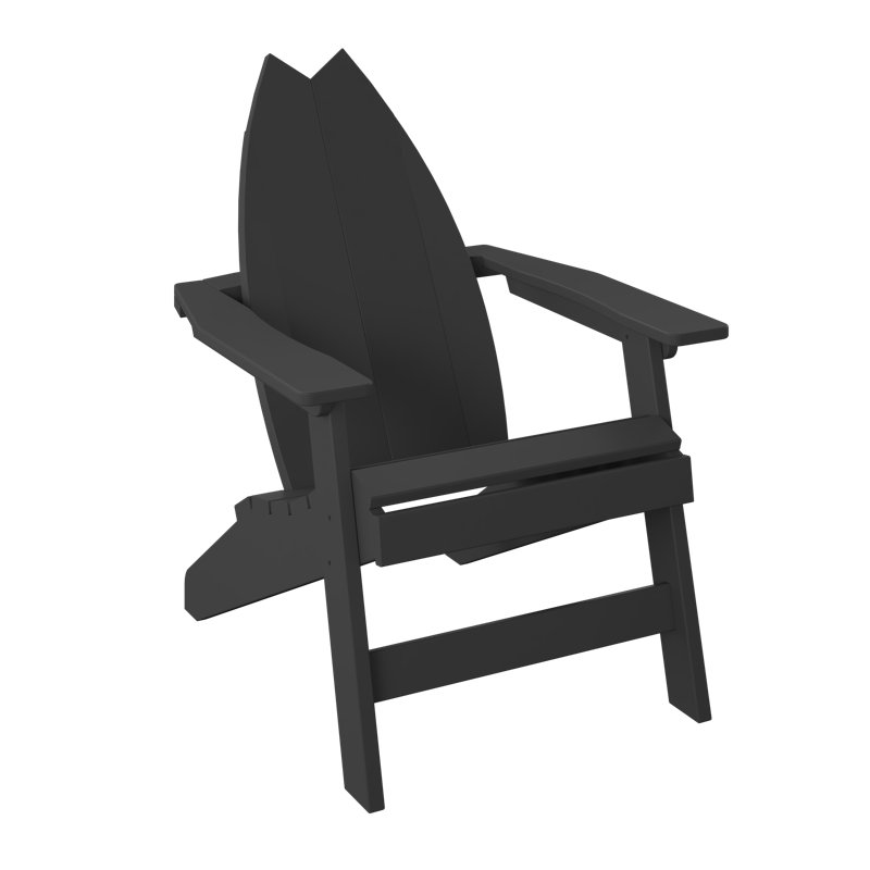  Chaise Adirondack-Tail de planche de surf. Noir, Noir