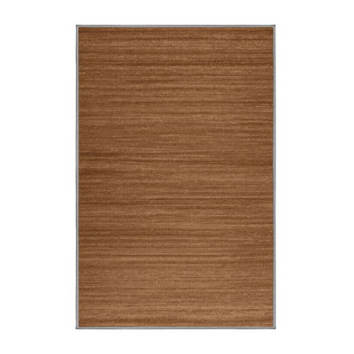 Machine Washable Solid Brown Area Rug