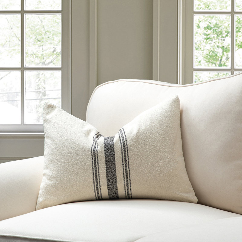 Lombaire en mélange de coton Lemanski, Noir, Housse de coussin seulement - pas de coussin