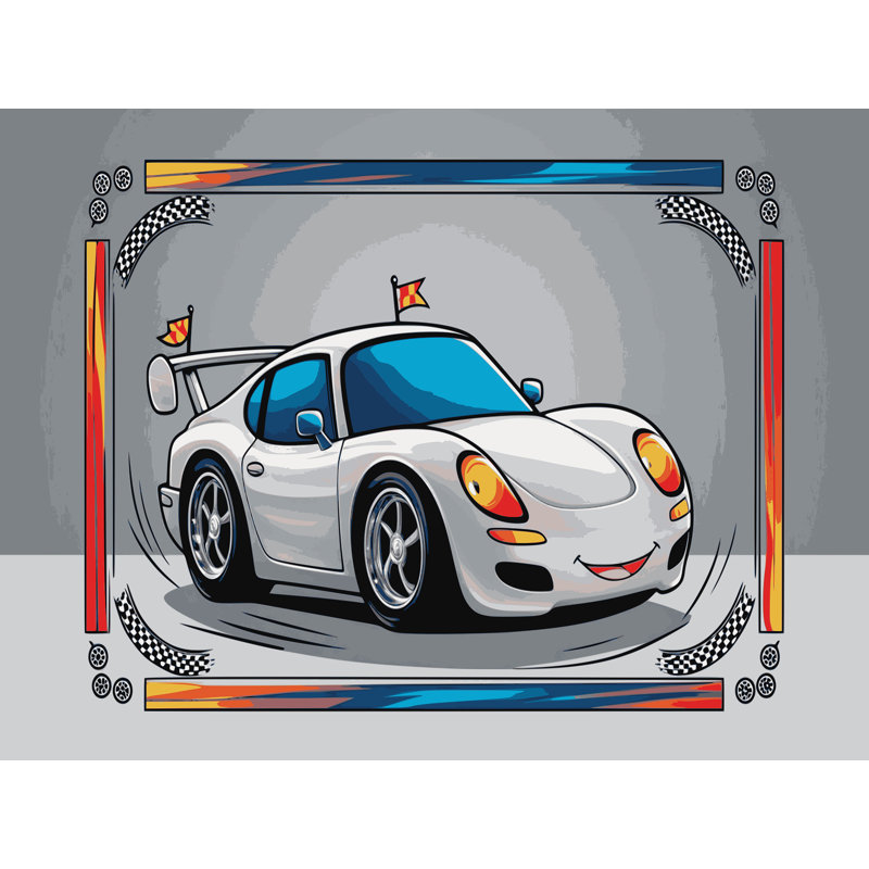 Tapis pour enfant Ginza Six Cars, Rectangulaire 3 pi x 5 pi