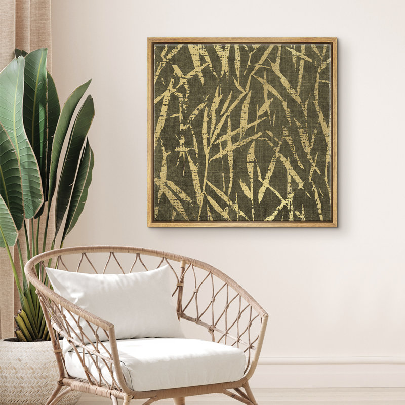 Reproduction d'art sur toile encadrée botanique vert et jaune, Naturel, H 16 po x l 16 po