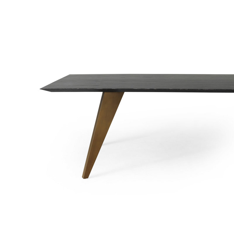 Lawrence Solid Wood Dining Table, Black Limed Ash