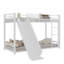 Lit superposé simple robuste en métal avec glissade - Conception peu encombrante pour les enfants et les adolescents, cadre durable pour jouer et dormir, assemblage facile