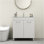Meuble-lavabo de salle de bain 32 po avec lavabo, portes doubles avec charnières à fermeture douce, armoire de salle de bain avec tablette ajustable, poignée en métal, lavabo en céramique, pieds argent réglables, blanc brillant