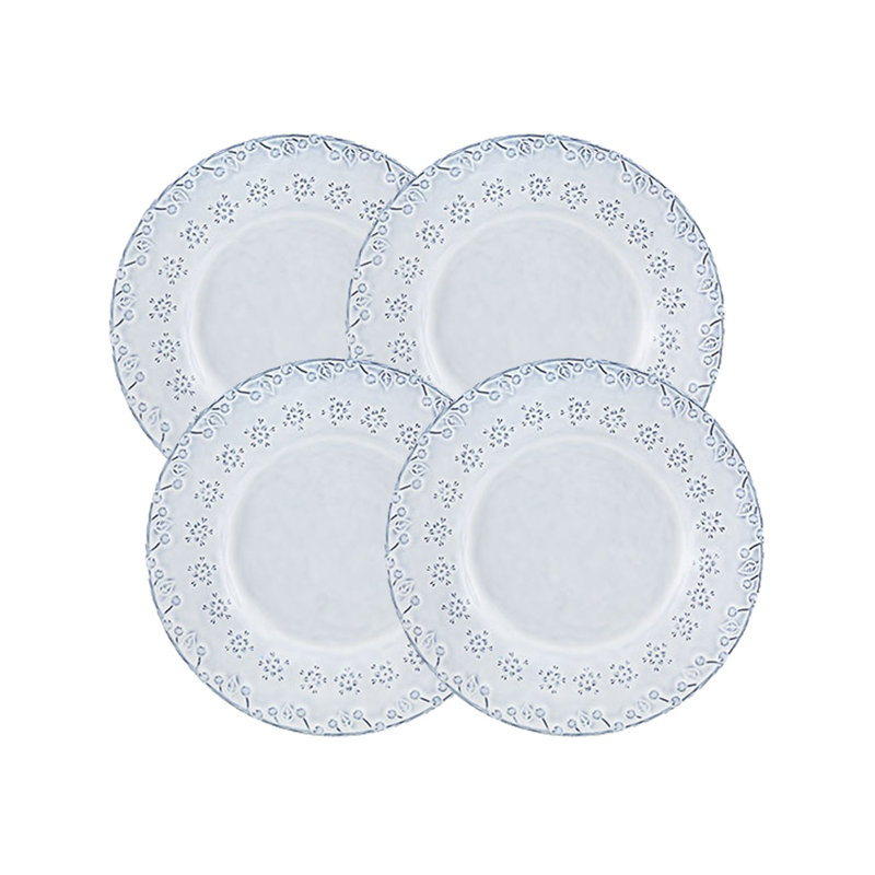 Flora Earthenware Salad/Dessert Plate, White