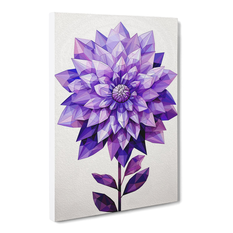Lavender Flower Geometric - No Frame Print, 50cm H x 35cm W x 3cm D