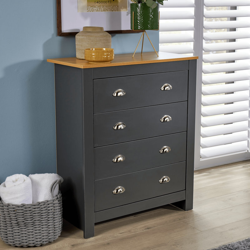 Anani 4 Drawer Wide Chest of Drawers, Graphite