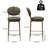 upholstered bar stools: set of 2 faux leather counter chairs with golden legs for modern kitchen dining-1659006984