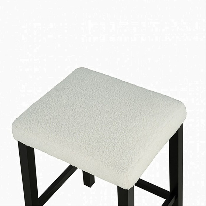 Dining Room Transitional 3pc Dining Set Gloss Table Top w Storage Shelves Side 2x Stools Black Ivory White