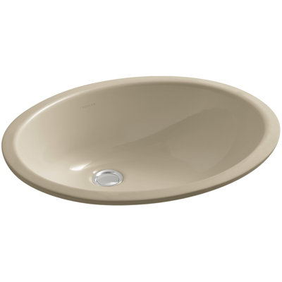 Lavabo de salle de bain ovale encastré en porcelaine vitreuse avec trop-plein Caxton®