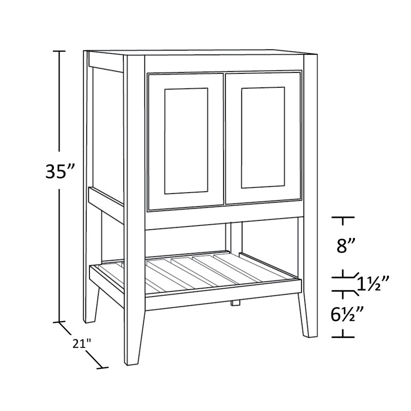Base de meuble-lavabo simple 24 po Galveston, Albâtre
