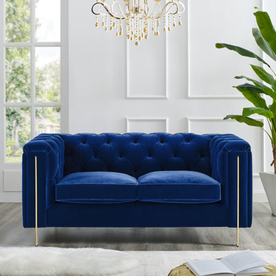 Maximiano 64.25" Velvet Square Arm Loveseat