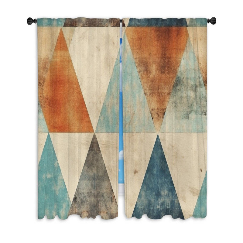 Panneau de rideau semi-transparent en polyester Delshon, L 20 po