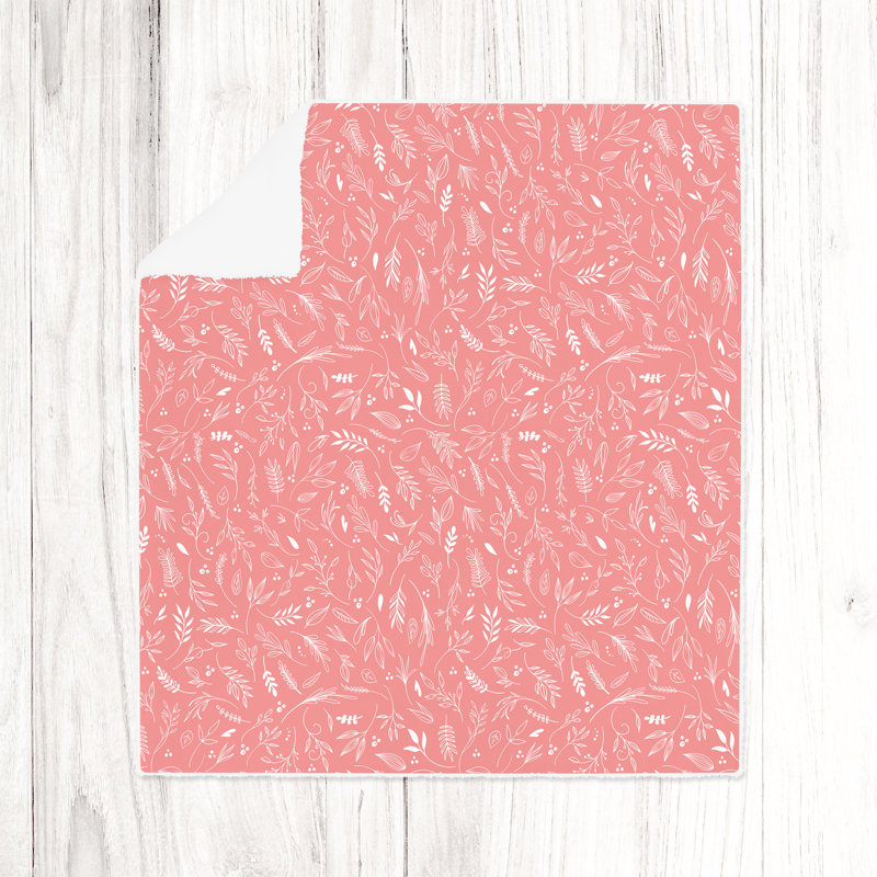 Throw Blanket, 68" W x 80" L, Floral/Abstract, Pink